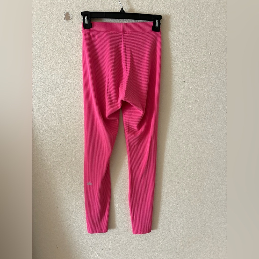 Alo Yoga Women’s Ribbed Blissful Leggings XXS Hot Pink Loungewear Athleisure - Picture 4 of 8